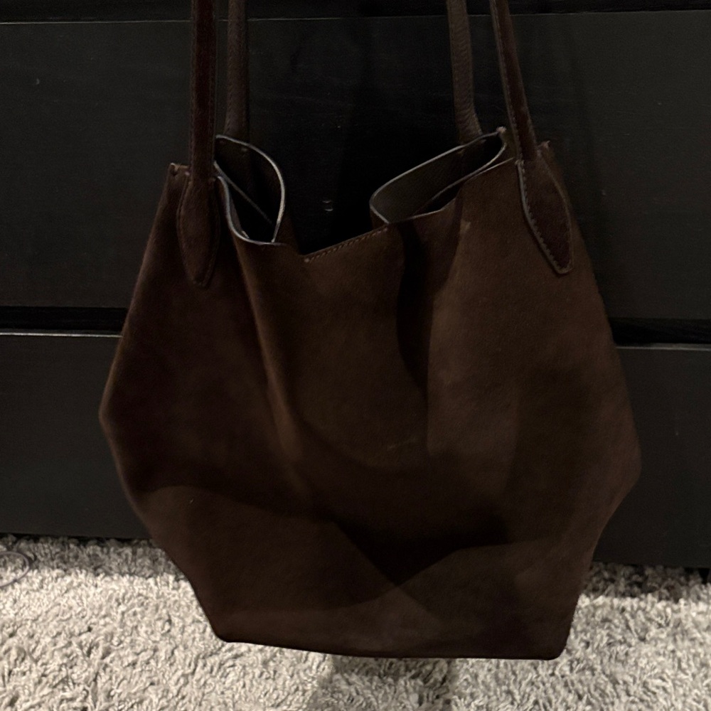 Madewell The Shopper Tote (suede dark carob) - mint condition